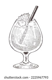 Vector de vidrio de bebida extraída a mano