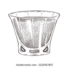 Hand drawn drink glass vector