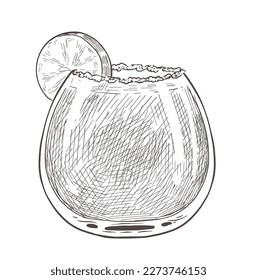 Hand drawn drink glass vector