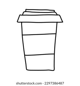 Symbol für handgezeichnete Trinkcup-Linie