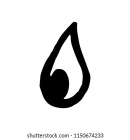 Hand Drawn drop doodle. Sketch style icon. Decoration element. Isolated on white background. Flat design. Vector illustration.