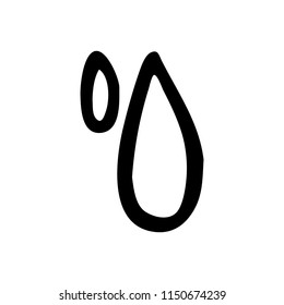 Hand Drawn drop doodle. Sketch style icon. Decoration element. Isolated on white background. Flat design. Vector illustration.