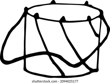 Hand drawn drum vector on a white background