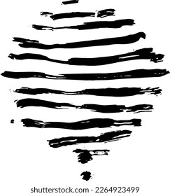 Hand Drawn Dry Brush Abstract Shapes Round Pattern