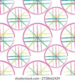 Hand drawn dry brush circle with seamless pattern, Suit for package design, wallpaper, fashion print, Housing wallpaper, arty-crafty. 