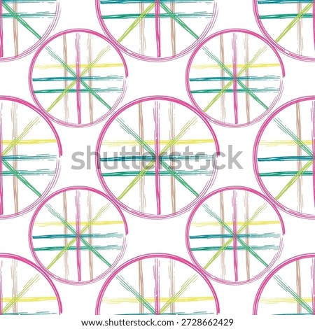 Hand drawn dry brush circle with seamless pattern, Suit for package design, wallpaper, fashion print, Housing wallpaper, arty-crafty. 