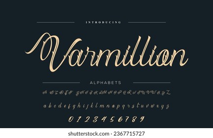 Hand drawn dry brush font. Modern brush lettering. Grunge style alphabet. Vector illustration