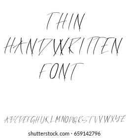 Hand drawn dry brush font. Modern brush lettering. Grunge style alphabet. Vector illustration