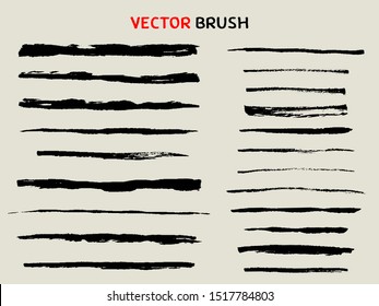 hand drawn dry brush stroke collection