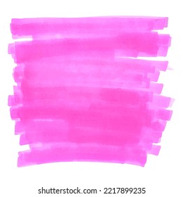 Hand drawn dry brush strokes in pink color. Vector color texture drawn with felt pen.