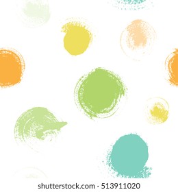Hand drawn dry brush strokes texture - seamless pattern in trendy bright modern colours. For textile design, wallpaper, background. 