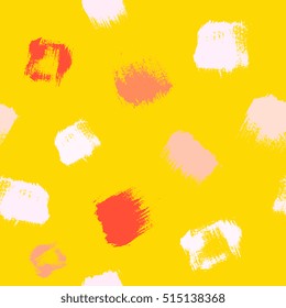Hand drawn dry brush strokes texture - seamless pattern in trendy bright modern colours. For textile design, wallpaper, background. 