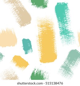 Hand drawn dry brush strokes texture - seamless pattern in trendy bright modern colours. For textile design, wallpaper, background. 
