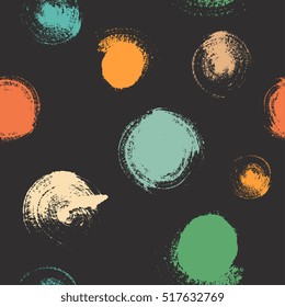 Hand drawn dry brush strokes texture - seamless pattern in trendy bright modern colours. For textile design, wallpaper, background. 