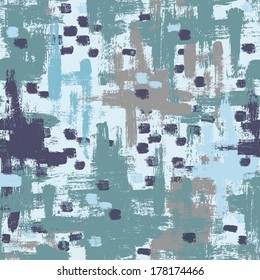 Hand Drawn with a dry Brush Vector Seamless Pattern