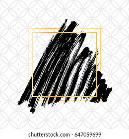 Hand drawn dry ink background. Vector