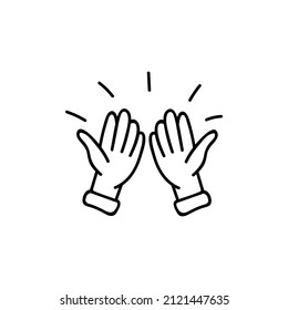 Hand drawn dua hands. Doodle vector illustration. Ramadan sketch. Isolate on a white background.