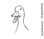 Hand drawn duck animal vector illustration. Sketch isolated on white background with pencil and label banner. duck, vector sketch on a white background