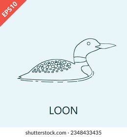 Hand drawn duck loon bird icon design vector modern illustration