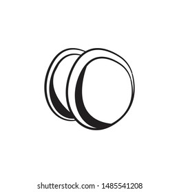 Hand Drawn Dumbbell Doodle Icon. Hand Drawn Black Sketch
