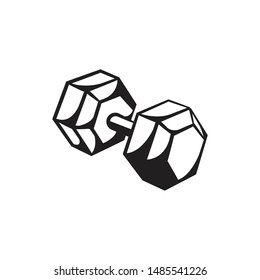 Hand Drawn Dumbbell Doodle Icon. Hand Drawn Black Sketch