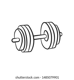 Hand Drawn Dumbbell Doodle Sketch Sports Equipment Simulators Icon