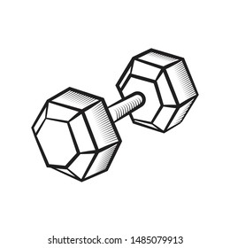 Hand Drawn Dumbbell Doodle Sketch Sports Equipment Simulators Icon