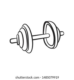 Hand Drawn Dumbbell Doodle Sketch Sports Equipment Simulators Icon