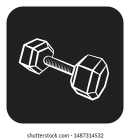 Hand Drawn Dumbbell Doodle Sketch Sports Equipment Simulators Icon flat black