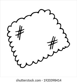 Hand drawn dust rag for clean isolated on a white background. Dust rag sketch illustration for print, web, mobile and infographics. Doodle style. Vector object for house cleaning tools, floor washing