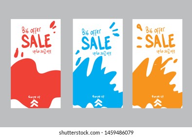 hand drawn Dynamic modern fluid mobile for sale banners template can use for mobile,cover,background doodle style