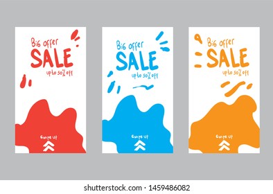 hand drawn Dynamic modern fluid mobile for sale banners template can use for mobile,cover,background doodle style