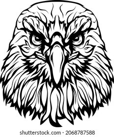 Hand drawn eagle head emblem. Mascot bird vector. Logo illustration.