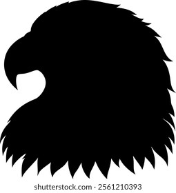 Hand drawn eagle head icon silhouette, Animal head vector illustration, Simple Eagle animal head shape illustration isolated