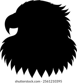 Hand drawn eagle head icon silhouette, Animal head vector illustration, Simple Eagle animal head shape illustration isolated