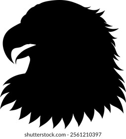 Hand drawn eagle head icon silhouette, Animal head vector illustration, Simple Eagle animal head shape illustration isolated