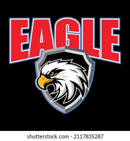 Hand drawn of Eagle head , Eagle mascot for t-shirt , Sport wear ,logo, emblem graphic, athletic apparel stamp.