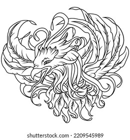Hand drawn of eagle head in zentangle style