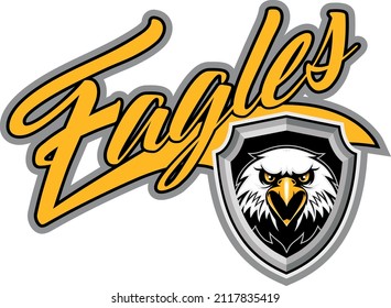 Hand drawn of Eagle , Eagle mascot for t-shirt , Sport wear ,logo, emblem graphic, athletic apparel stamp.