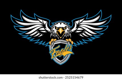 Hand drawn of Eagle , Eagle mascot for t-shirt , Sport wear ,logo, emblem graphic, athletic apparel stamp.