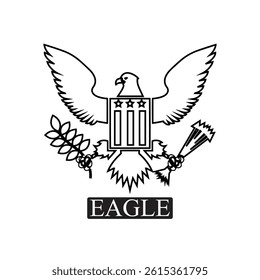hand drawn eagle seal cartoon icon flat modern isolated illustration