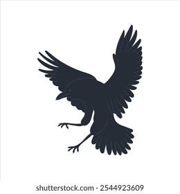 hand drawn eagle silhouette illustration