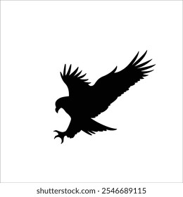 hand drawn eagle silhouette vector