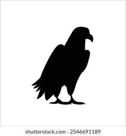 hand drawn eagle silhouette vector