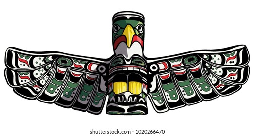 Hand drawn eagle totem vector illustration. svg