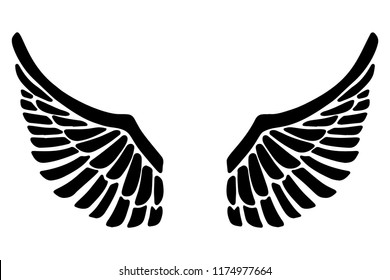 Hand Drawn Eagle Wings Illustration Isolated Stock Vector (Royalty Free ...