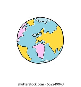 Hand drawn earth
