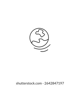 Dibujado a mano Earth Doodle Line Art. Ilustración vectorial de contorno. Aislado sobre fondo blanco.   