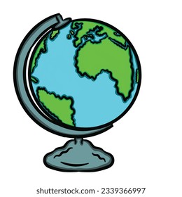 Hand drawn earth globe isolated on white background,vector illustration eps10 