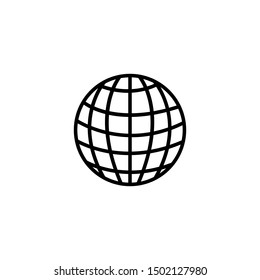 Hand drawn Earth Icon isolated on a white. Sketch. Vector illustration.
